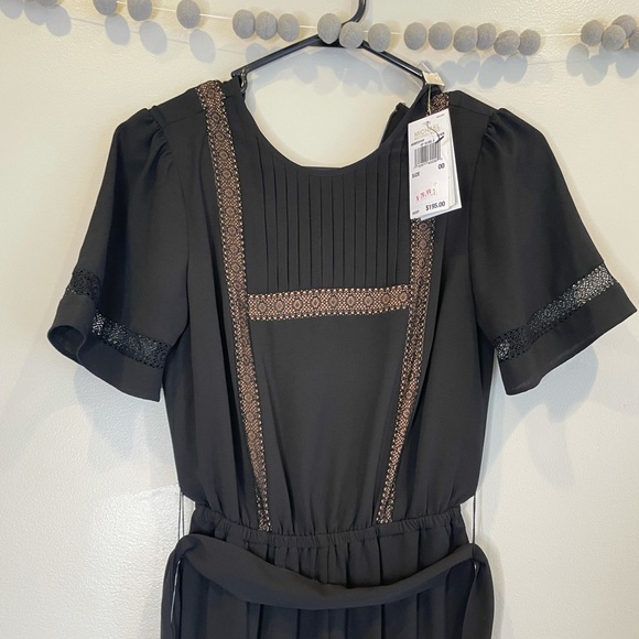 Michael Michael Kors Lace-Inset Wide-Leg Jumpsuit black Nwt NEW $195 00 Xs - Picture 3 of 7